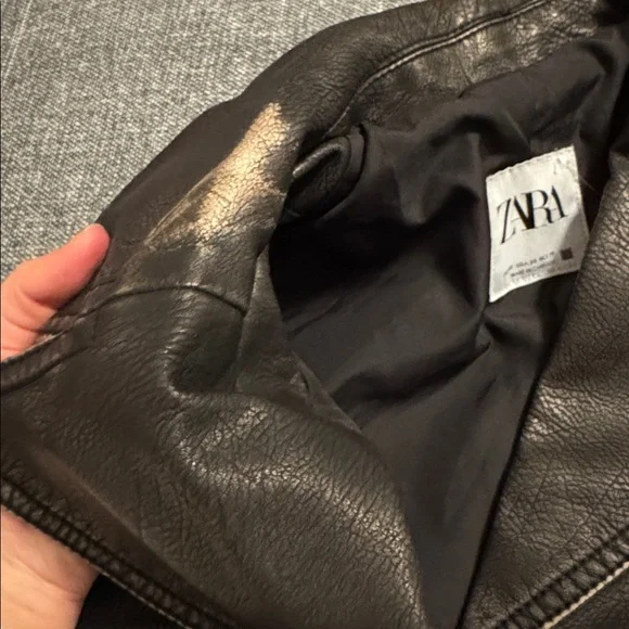 Zara Faux Leather Moto Biker Jacket - Picture 5 of 8